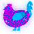 A fuchsia and sea chicken with a lace pattern