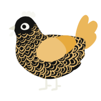 (unnamed), a black and honey chicken with a double-lace pattern