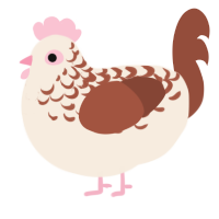 (unnamed), a cream and russet chicken with a half-lace pattern