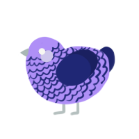 Heptadekaphobia, a lilac and navy chicken with a lace pattern