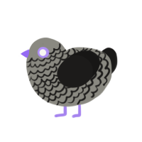 Hierophobia, a ash and sable chicken with a lace pattern
