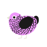 Homilophobia, a lavender and sable chicken with a lace pattern