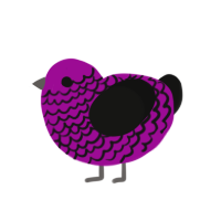 Illyngophobia, a plum and black chicken with a lace pattern