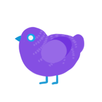 (unnamed), a blurple chicken with a half-bar pattern