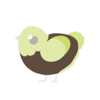 Pistachio, a bark and lemon chicken with a head pattern