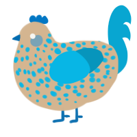 (unnamed), a beige and cerulean chicken with a speckle pattern