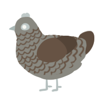 A ash and bark chicken with a lace pattern