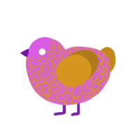 (unnamed), a orchid and ochre chicken with a double-lace pattern