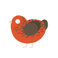 (unnamed), a vermilion and bark chicken with a half-lace pattern