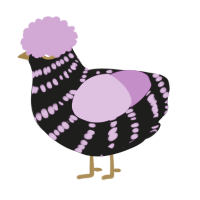 (unnamed), a sable and orchid chicken with a bar pattern