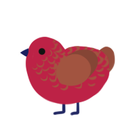 Ambrosia, a crimson and russet chicken with a half-lace pattern