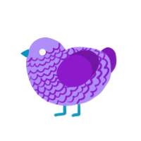 Grapeade, a lilac and violet chicken with a lace pattern