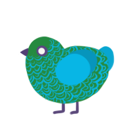 what the freaky, a viridian and cerulean chicken with a double-lace pattern