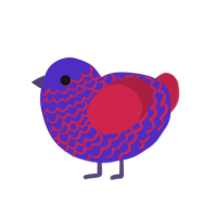 Yarn, a indigo and crimson chicken with a lace pattern