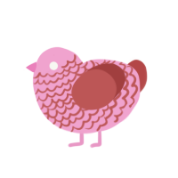 (unnamed), a pink and red chicken with a lace pattern