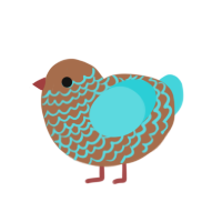 (unnamed), a brown and aqua chicken with a lace pattern