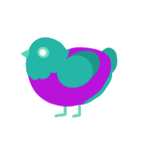 (unnamed), a amethyst and turquoise chicken with a head pattern