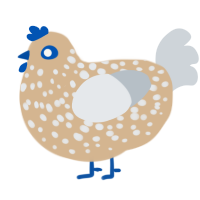 (unnamed), a beige and mist chicken with a speckle pattern