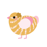 honeyrose, a honey and rose chicken with a bar pattern