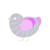 Flower Fog, a silver and lavender chicken with a bar pattern