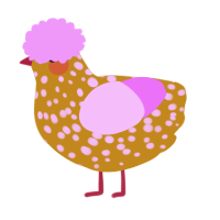 (unnamed), a ochre and lavender chicken with a speckle pattern