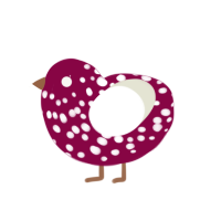 (unnamed), a maroon and white chicken with a speckle pattern