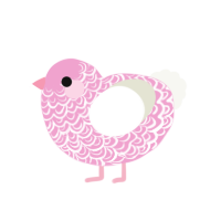 (unnamed), a pink and white chicken with a double-lace pattern