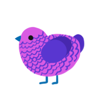 Candy, a orchid and indigo chicken with a lace pattern