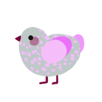 (unnamed), a silver and lavender chicken with a speckle pattern