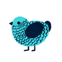 Wolf, a aqua and tumblr chicken with a lace pattern