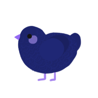 purple, a navy chicken with a double-lace pattern