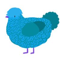 (unnamed), a sky and sea chicken with a double-lace pattern