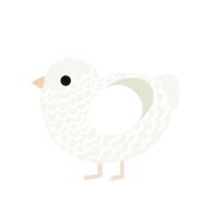 Thing 1, a white chicken with a lace pattern