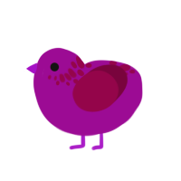 razen, a plum and maroon chicken with a neck-speckle pattern