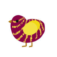 (unnamed), a maroon and yellow chicken with a bar pattern