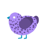 Frozen Berry, a lilac and overcast chicken with a speckle pattern