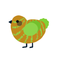 (unnamed), a ochre and grass chicken with a bar pattern