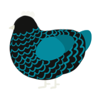 TV Static, a black and sea chicken with a lace pattern