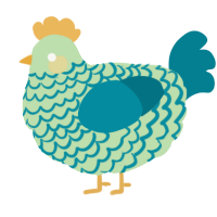 A gluppy and sea chicken with a lace pattern
