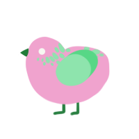 cotton candy, a pink and spring chicken with a neck-speckle pattern