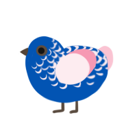 Yogurt, a ultramarine and rose chicken with a half-lace pattern