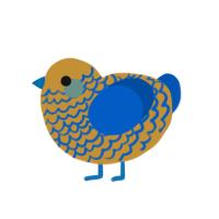 (unnamed), a gold and ultramarine chicken with a lace pattern