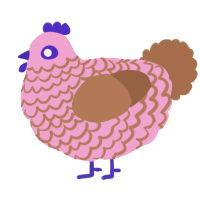 (unnamed), a pink and brown chicken with a lace pattern