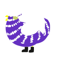 A overcast and white chicken with a bar pattern