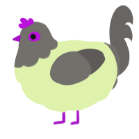 (unnamed), a apple and grey chicken with a head pattern