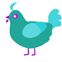 (unnamed), a turquoise and aqua chicken