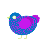 (unnamed), a sapphire and amethyst chicken with a lace pattern
