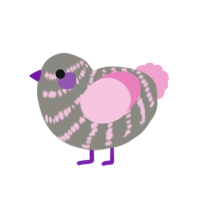 Flower Garden, a ash and pink chicken with a bar pattern