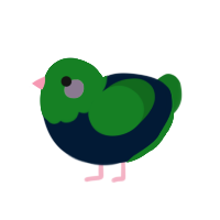 Incredible Hulk, a tumblr and leaf chicken with a head pattern
