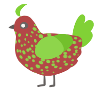 Sprouting Strawberry, a red and grass chicken with a speckle pattern